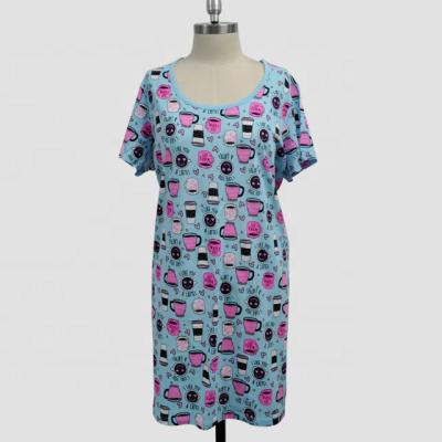 China Plus Size 2018 Fashion Girl Cotton Sleep Dress Design Printing Pattern for sale