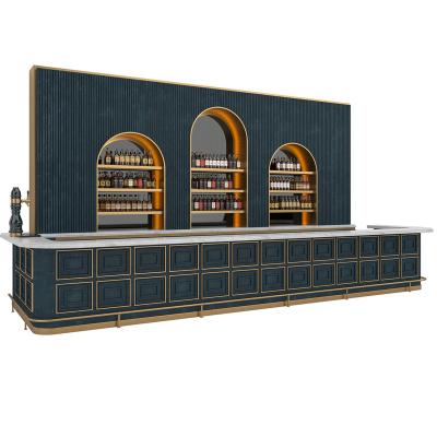 China Luxury Mid Century Restaurant Bar Counter Customized Hotel Bar Counter Lounge Bar Design for sale