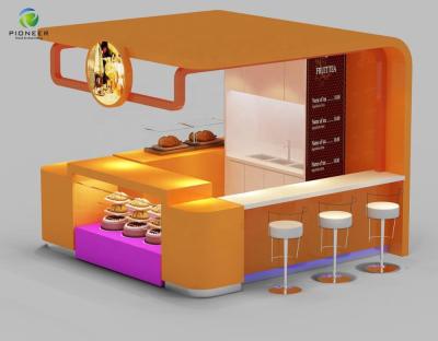 China Optimal Design High Quality Fast Food Kiosk Solid Wood Commercial Indoor Fast Food Kiosk Food Kiosk for sale