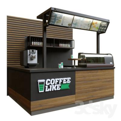 China PANEL Wooden Coffee Counter Furniture Coffee Counter Bar Kiosk Customized Coffee Kiosk Designs for sale