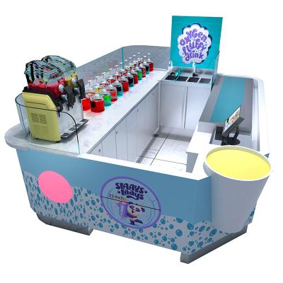 China Panel Customized Free Design Bubble Tea Bubble Tea Kiosk Counter Full Panel Customized for sale