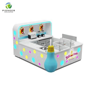 China Wooden PANEL Mall Food Kiosk Design Bubble Tea Kiosk Bubble Tea Stall Design for sale