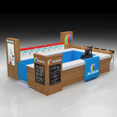 China PANEL Fast Food Kiosk Smoothie Bar Ice Cream Kiosk Design Frozen Yogurt Kiosk Maker for sale