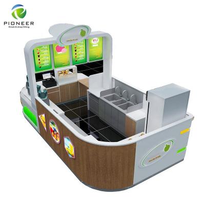 China PANEL Custom Food Kiosk Ice Cream Display Cabinet Millshake Smoothie Kiosk Retail Food Station for sale