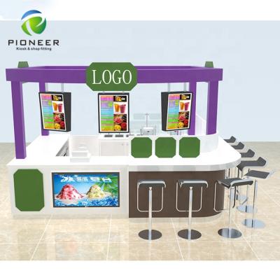 China BOARD advertised store fit frozen yogurt kiosk fruit and soft drink kiosk for sale for sale