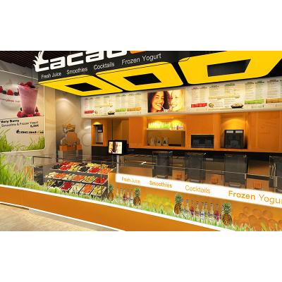 China Pioneer Customized Juice And PANEL Ice Cream Shop Furniture For Shop Design Juice Bar for sale