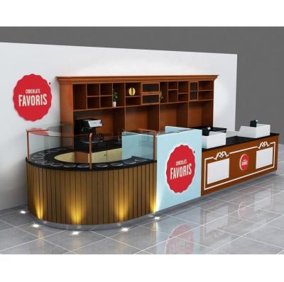 China PANEL Customized Wooden Chocolate Bars Food Display Furniture Shopping Mall Chocolate Kiosk for sale