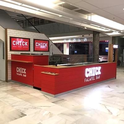 China Mall Kiosk Panel Customized Fast Food Kiosk Wooden Falafel Bar Chicken Kiosk for sale