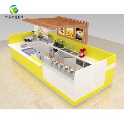 China New Design Solid Wood Pioneer Kiosk Bubble Tea Kiosk Food Corn Mall Kiosk/Juice Bar For Sale for sale