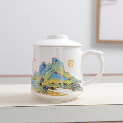 China New Traditional Chinese Style Hot Selling Chinese Style Coffee Tea Cup Creative Creative Ceramic Mug for sale