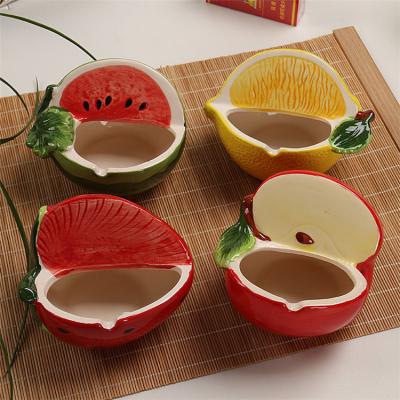 China Wholesale Ceramic Ashtray Portable Creative Fruit Fashion Ashtray Ceramic Ashtray for sale