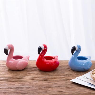 China Creative Customized Portable Mini Cute Swan Ashtray Ceramic Ashtray for sale