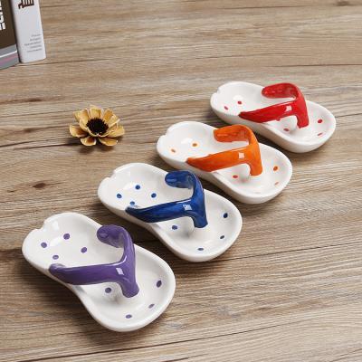 China Factory direct ceramic ashtray fashion ashtray creative slipper ashtray for sale