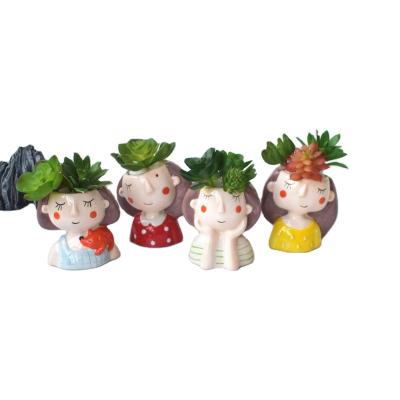 China Ceramic table type beautiful art modern creative modern cartoon character flowerpot for sale