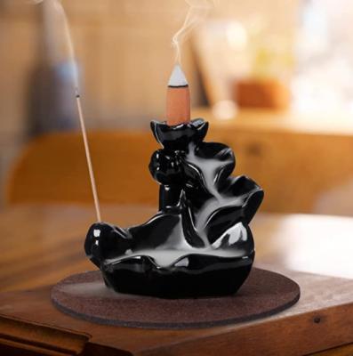 China Mini Waterfall Aromatherapy Burner Home Decor Backflow Censer Holder Ceramic Backflow Censer for sale