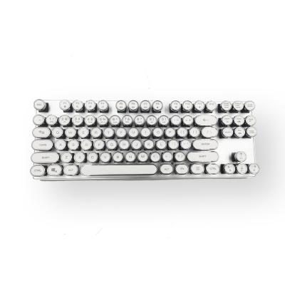 China 2.4G + Wired Mechanical Backlight Keyboard Dual Mode 87 Key Punk Typewriter Retro for sale