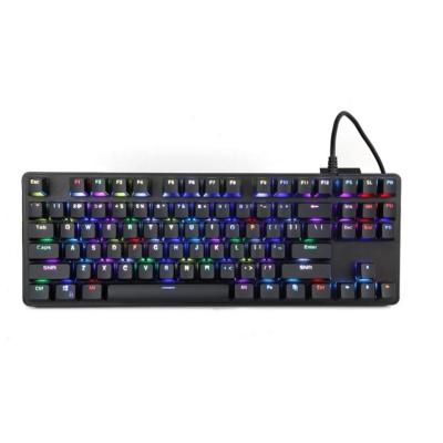 China RGB Mechanical Backlight Keyboard 87 Keys Wired Mechanical Gaming Keyboard Laptop Black Waterproof for sale