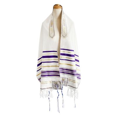 China Wholesale OEM 100% factory promotion polyester tallit prayer shawl custom unisex muslim arabic head scarf prayer shawl for sale