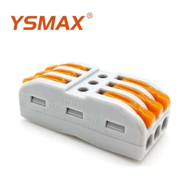 China Hot Sale YSMAX Wire Connection CE Certification 3 In 3 Out Electrical Wire 3P Connector Terminal Block for sale