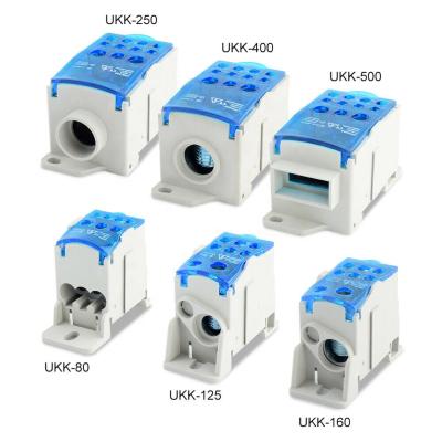 China Universal Distribution Box UKK 80A 125A 160A 250A 400A 500A Din Rail Power Distribution TB Power Connection Junction Box for sale