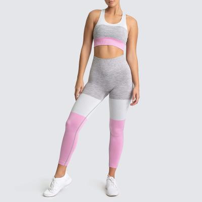 China New Fashion Breathable Gym Fitness Sets Sports Wear Seamless For Women Bra And Pant Set for sale