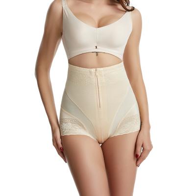 China Breathable High-waist Zipper Lace Tummy Control Invisible Panties No Trace Shapewear for sale