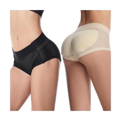 China Breathable Low Rise Invisible Hip Lift Pants Memory Foam Pad Elastic Double Waist Mesh Shapewear for sale