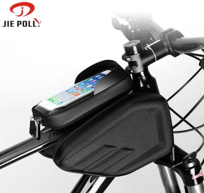 China Hard shell rainproof material with waterproof zipper. Hot Sale Outdoor Sports Waterproof Bicycle Bag Good Quality Mountain Bike Accessories Bag For 6.2 Inch Phone for sale