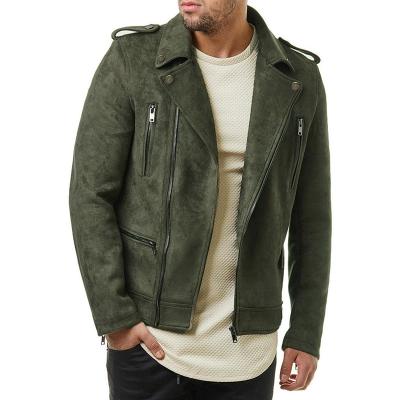 China Other Wholesale Custom Casual Large Lapel Leather Vintage Jacket Men Zipper Jacket For Men for sale