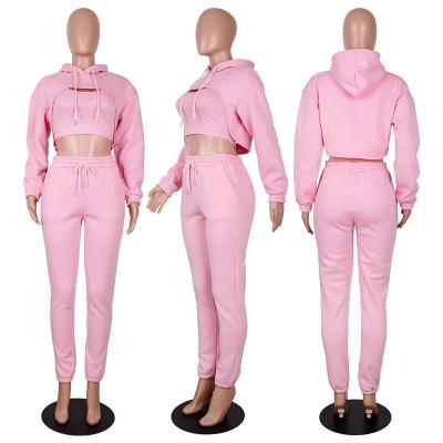 China Anti-wrinkle Custom Sweatpants And Hoodie Set Tracksuit Women 3 Two Piece Pants Jogging Jogger Set Women for sale