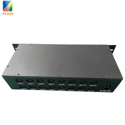 China DMX Lighting Solution Art Net Dmx Madrixt Dmx To Ethernet Controller 16 Port 16 Xlr Artnet Units To Dmx Spi for sale