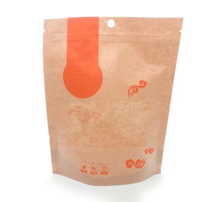 China Recyclable Biodegradable Nuts Packaging Stand Up Pouches Kraft Paper Bags With Window for sale