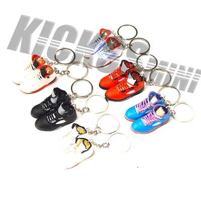 China Promotion Gift Dropshipping Free Shipping Handcrafted 2D Key Chain 3D Key Chain Mini Basketball Soft PVC Sneaker Wholesale Shoe for sale