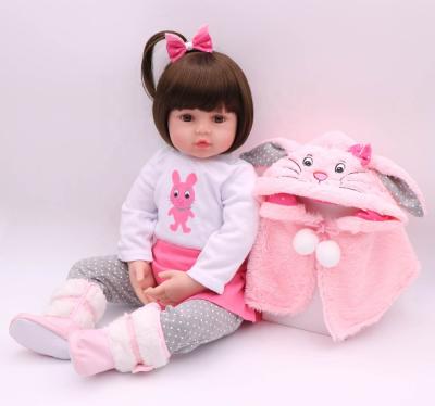 China DIY TOY 48CM Reborn Baby - Handmade Silicone Doll Silicone Toddler Girl Kid Adorable Reborn Doll for sale