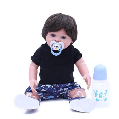 China DIY TOY Realistic Reborn Baby Dolls Silicone Vinyl Sleeping Toy Doll Floppy Hair Child Friendly for sale