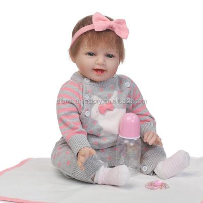 China DIY TOY 55cm Dolls Realistic Cute Smiling Realistic Looking Reborn Baby Toy Toddler for sale