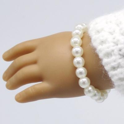 China Handmade Doll Furniture Doll Accessories Fashion Beads Synthetic White Pearl Bracelet For 18 Inch Doll for sale