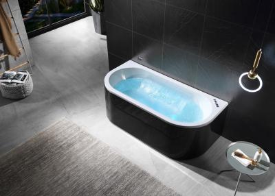 China Freestanding Double Waterfall Led Light Single Bathtub In Acrylic for sale