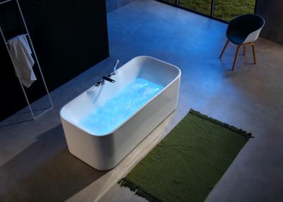 China Deep Soaking Ergonomic One- LED Bathtub With Built in Pillow for sale