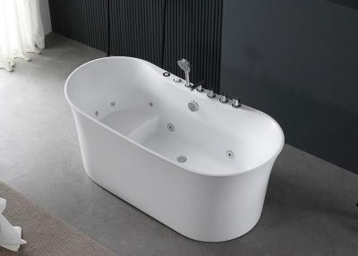 China Oval Freestanding Acrylic Massage Bathtub Single Person Enjoyment for sale