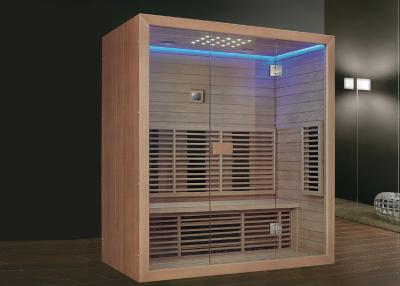 China 3 personen infrarood Bluetooth muziek sauna kamer ondersteund met een bankje binnen Te koop