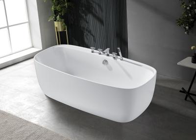 China Ladodo Acrylic Bathtub E-5405 Freestanding Rectangular Soaking Bath Tub With Sim Edge for sale