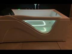 Ladodo Luxury Double Rectangle Bathtub With One Piece LED Bottom Light