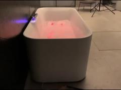 Deep Soaking Ergonomic One- LED Bathtub With Built in Pillow