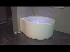 Acrylic Whirlpool Corner Massage Bathtub With Circle Waterfall