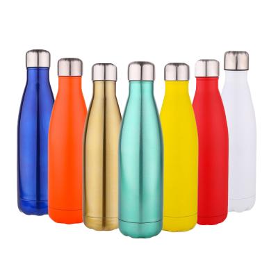 China Custom Logo 500ml Drinking Straw Double Wall Steel Insulated Stainless Steel Water Bottle Viable BPA Free for sale