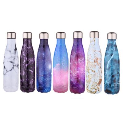 China Viable Custom Printed Logo Stainless Steel Shape Water Bottle Shaped Vacuum Flask for sale