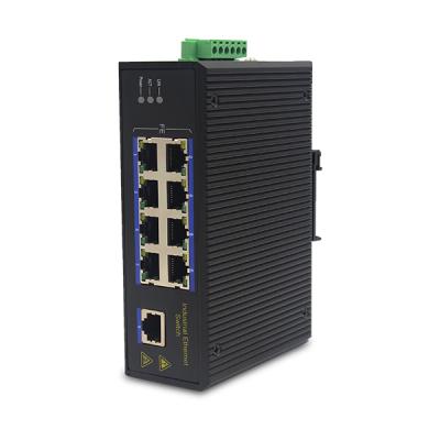 China Industrial Media Converter 9 Port 10/100BASE-TX POE Switch Fast Ethernet PoE Converter for sale