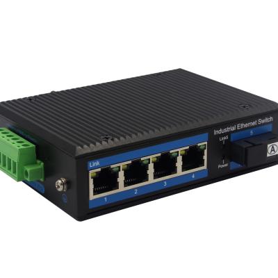 China POE Switch 4*10/100/100Mbps RJ45 Port 1*100BaseFX 1*9 port 100M port industrial port unmanaged port for sale