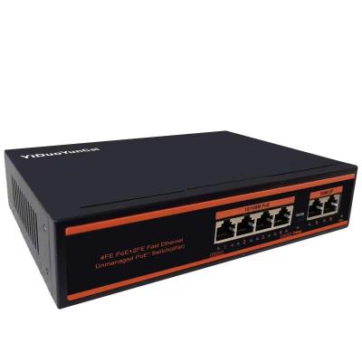 China POE 10/100Base-T RJ45 Four + Two Ports Support PoE Switches for sale